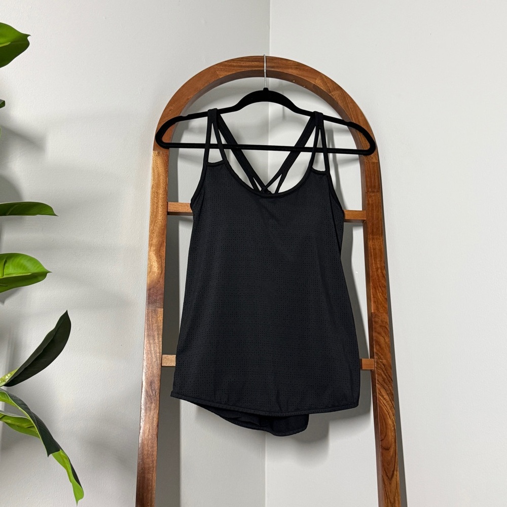 Athleta XS Black Full Force 2 in 1 Athletic Workout Tank Top